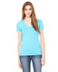 Bella + Canvas B6035 - Ladies' Jersey Short-Sleeve Deep V-Neck T-Shirt - Neon Blue
