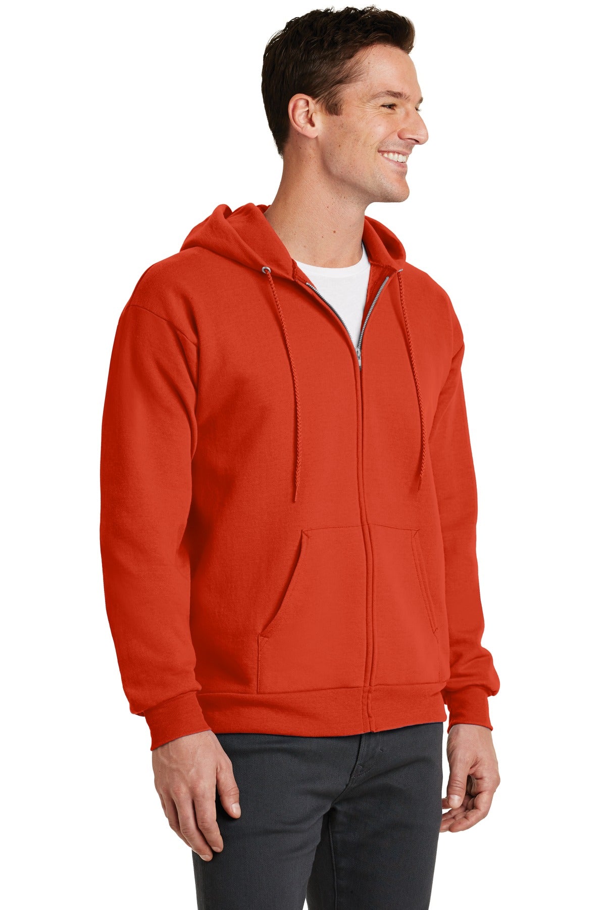 Unisex Core Fleece Full-Zip Hoodie - Orange