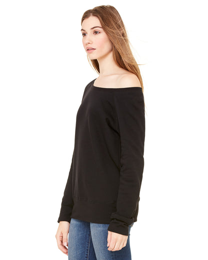 Women's Sponge Fleece Wide Neck Sweatshirt - Solid Black Triblend