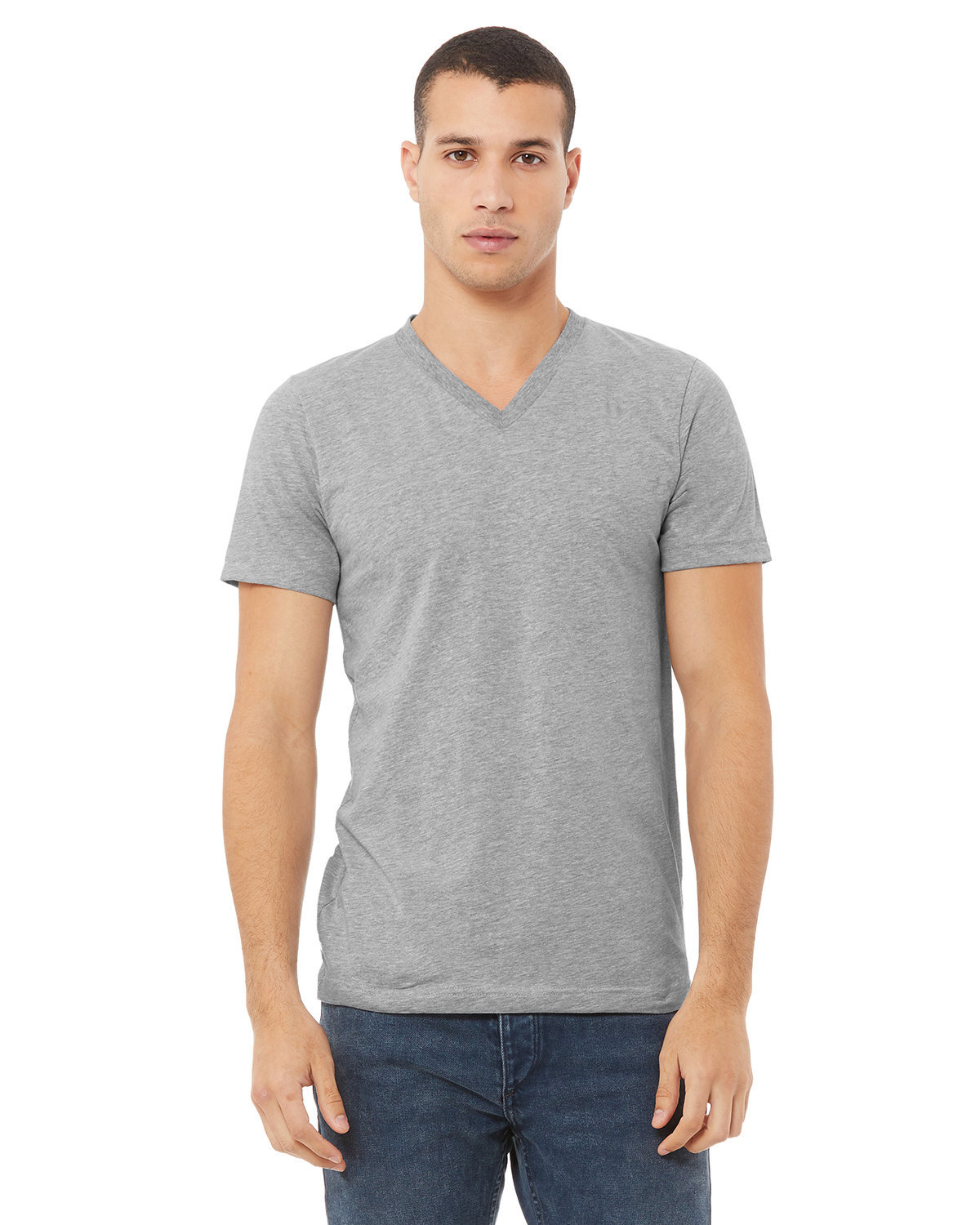 Unisex Jersey Short-Sleeve V-Neck T-Shirt - Heather Athletic