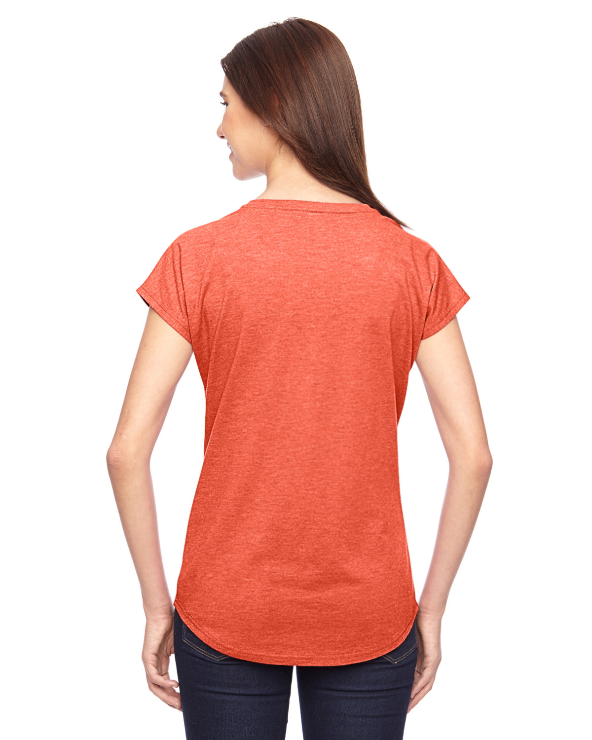 Women's Triblend V-Neck T-Shirt - Heather Orange