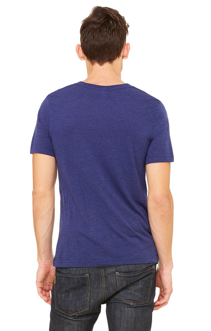 Unisex Triblend V-Neck T-Shirt - Navy Triblend