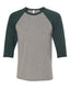 Bella + Canvas 3200 - Unisex 3/4-Sleeve Baseball T-Shirt - Gray / Emerald Triblend