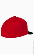 Unisex Premium 210 Fitted�� Flat Visor Cap - Red / Black