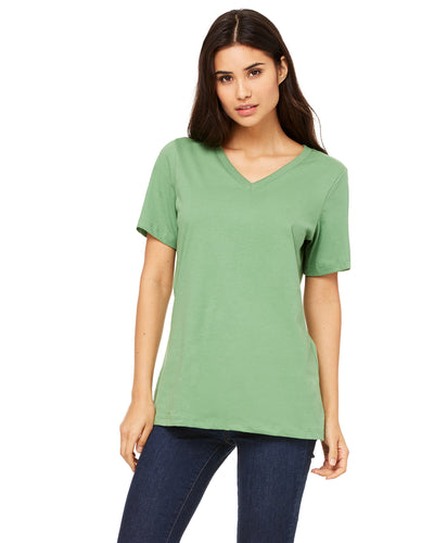 Women's Relaxed Jersey V-Neck T-Shirt - Leaf