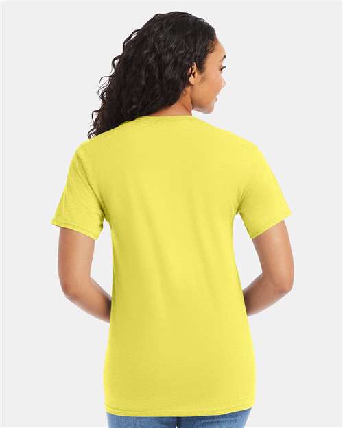 Hanes 5280 Yellow — on model back