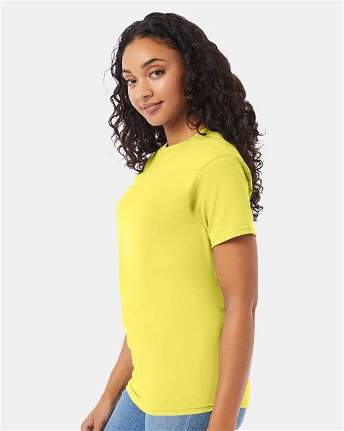 Hanes 5280 Yellow — on model side