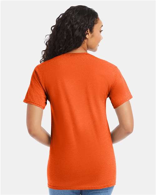 Hanes 5280 Orange — on model back