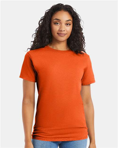 Hanes 5280 Orange — on model front