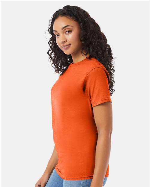 Hanes 5280 Orange — on model side