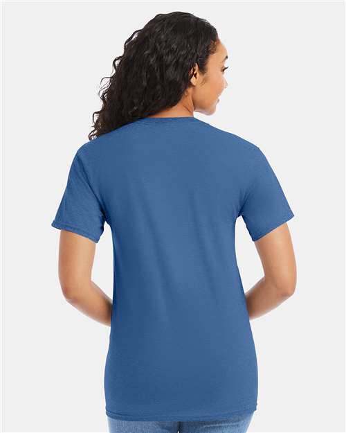 Hanes 5280 Denim Blue — on model back