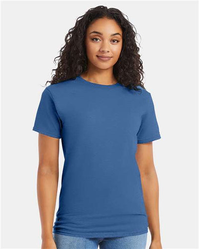 Hanes 5280 Denim Blue — on model front