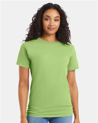 Hanes 5280 Lime — on model front