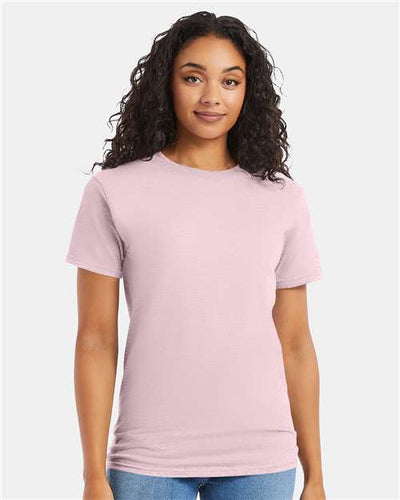 Hanes 5280 Pale Pink — on model front