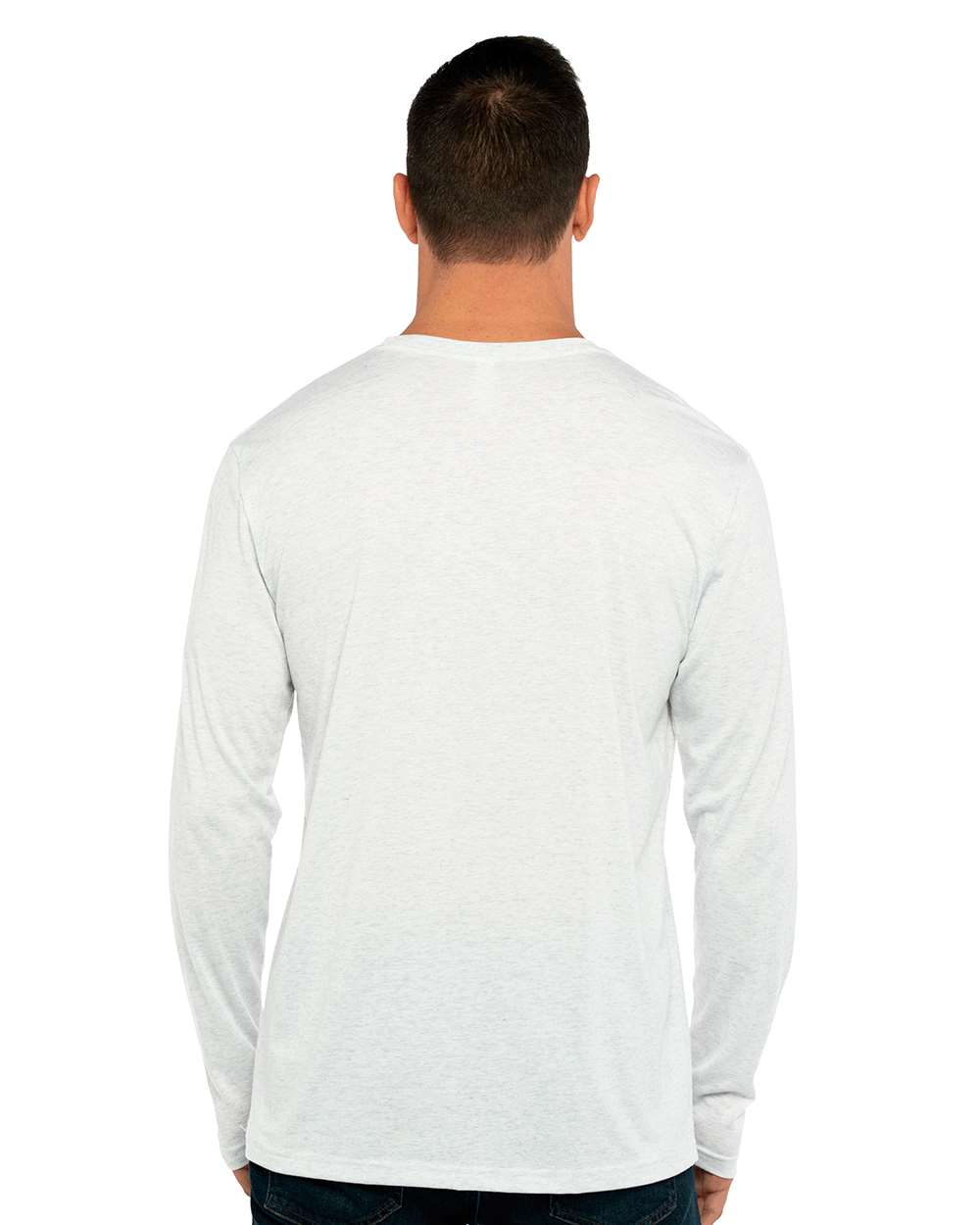 Men's Triblend Long-Sleeve Crew - Heather White