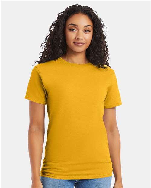 Hanes 5280 Gold — on model front