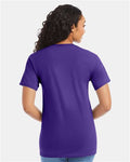 Hanes 5280 Purple — on model back