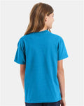 Hanes 5450 Teal — on model back