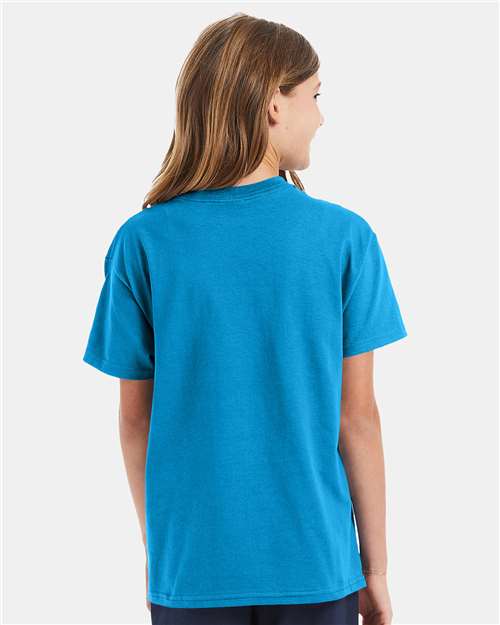 Hanes 5450 Teal — on model back