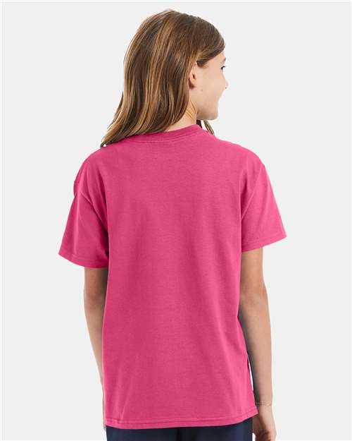 Hanes 5450 Wow Pink — on model back