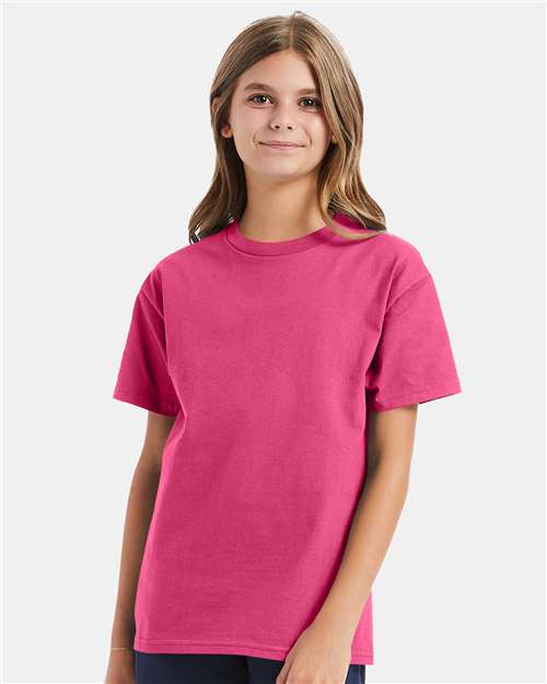 Hanes 5450 Wow Pink — on model front