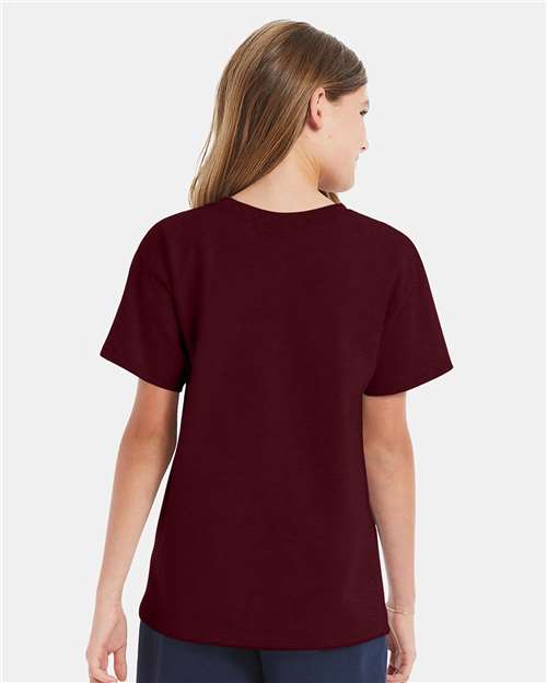Hanes 5480 Maroon — on model back