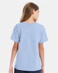 Hanes 5480 Light Blue — on model back