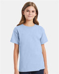 Hanes 5480 Light Blue — on model front