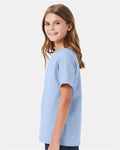 Hanes 5480 Light Blue — on model side