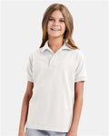 Hanes 054Y White — on model front