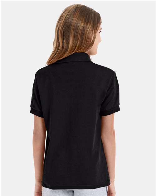 Hanes 054Y Black — on model back