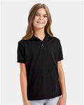 Hanes 054Y Black — on model front