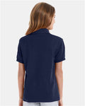 Hanes 054Y Navy — on model back