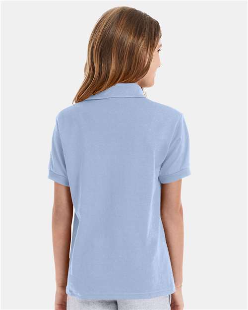 Hanes 054Y Light Blue — on model back
