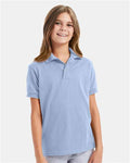 Hanes 054Y Light Blue — on model front