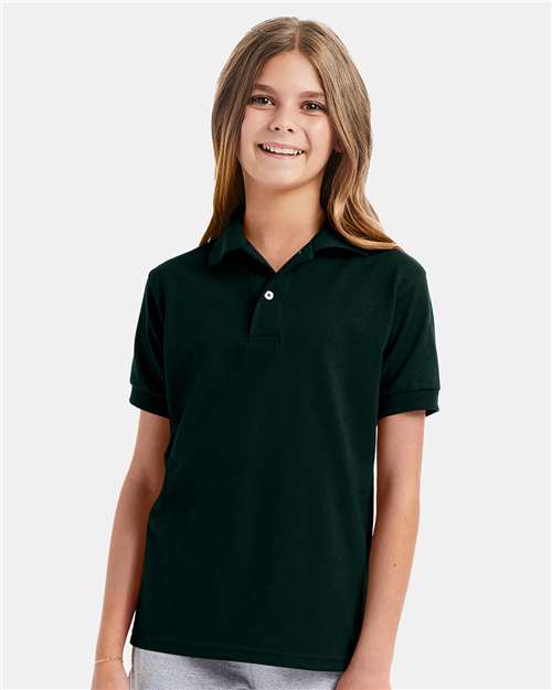 Hanes 054Y Deep Forest — on model front