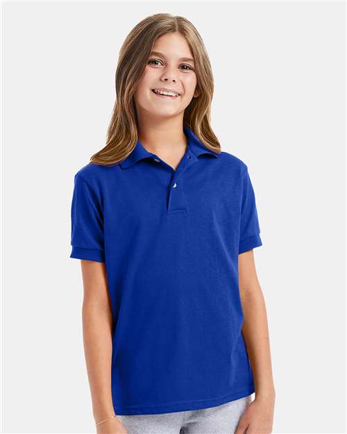 Hanes 054Y Deep Royal — on model front
