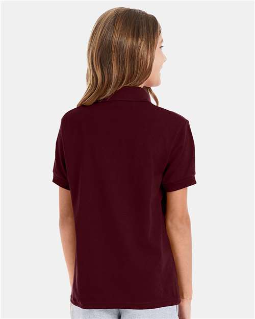 Hanes 054Y Maroon — on model back