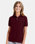Hanes 054Y Maroon — on model front