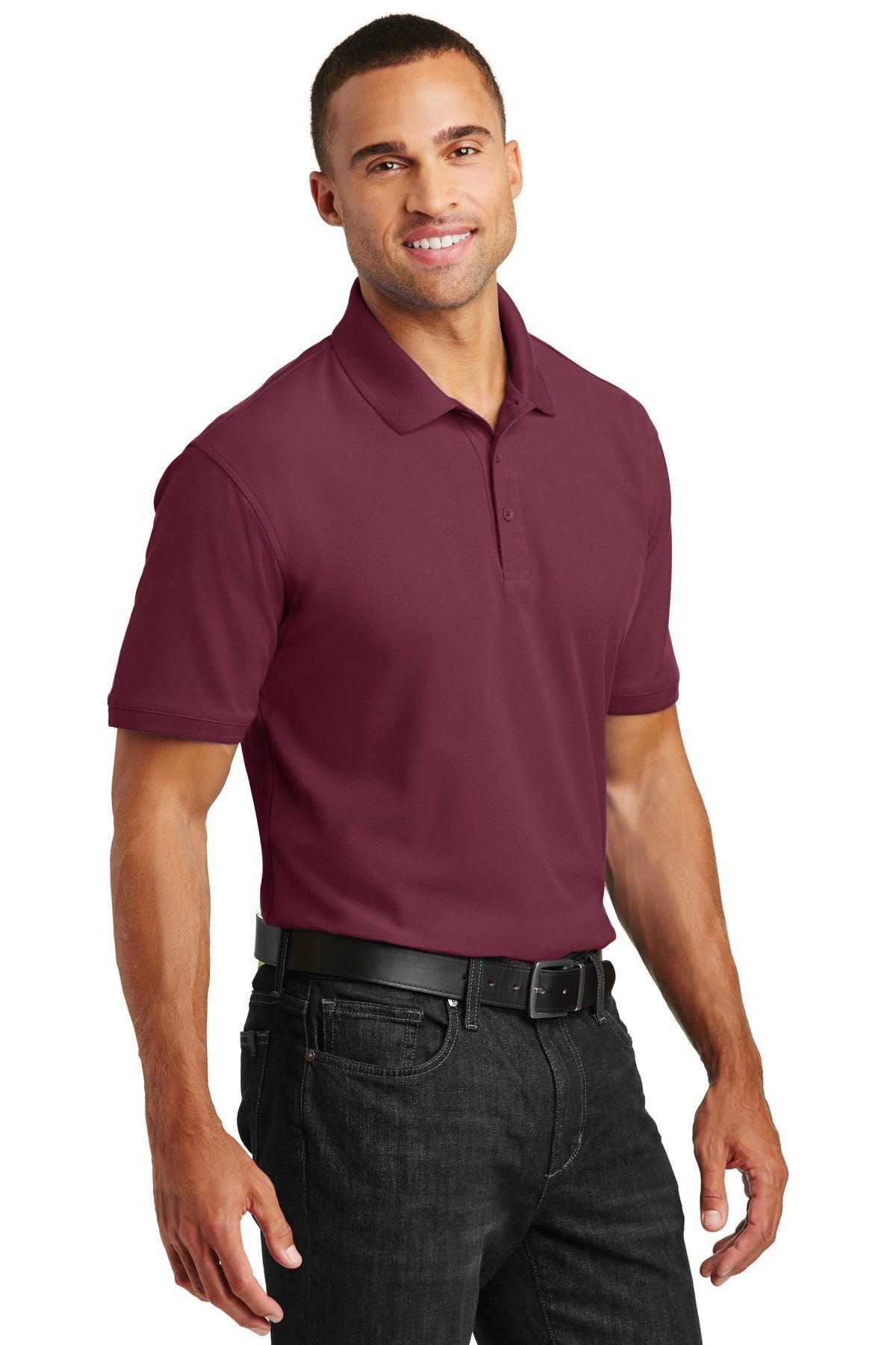 Unisex Core Classic Pique Polo - Burgundy