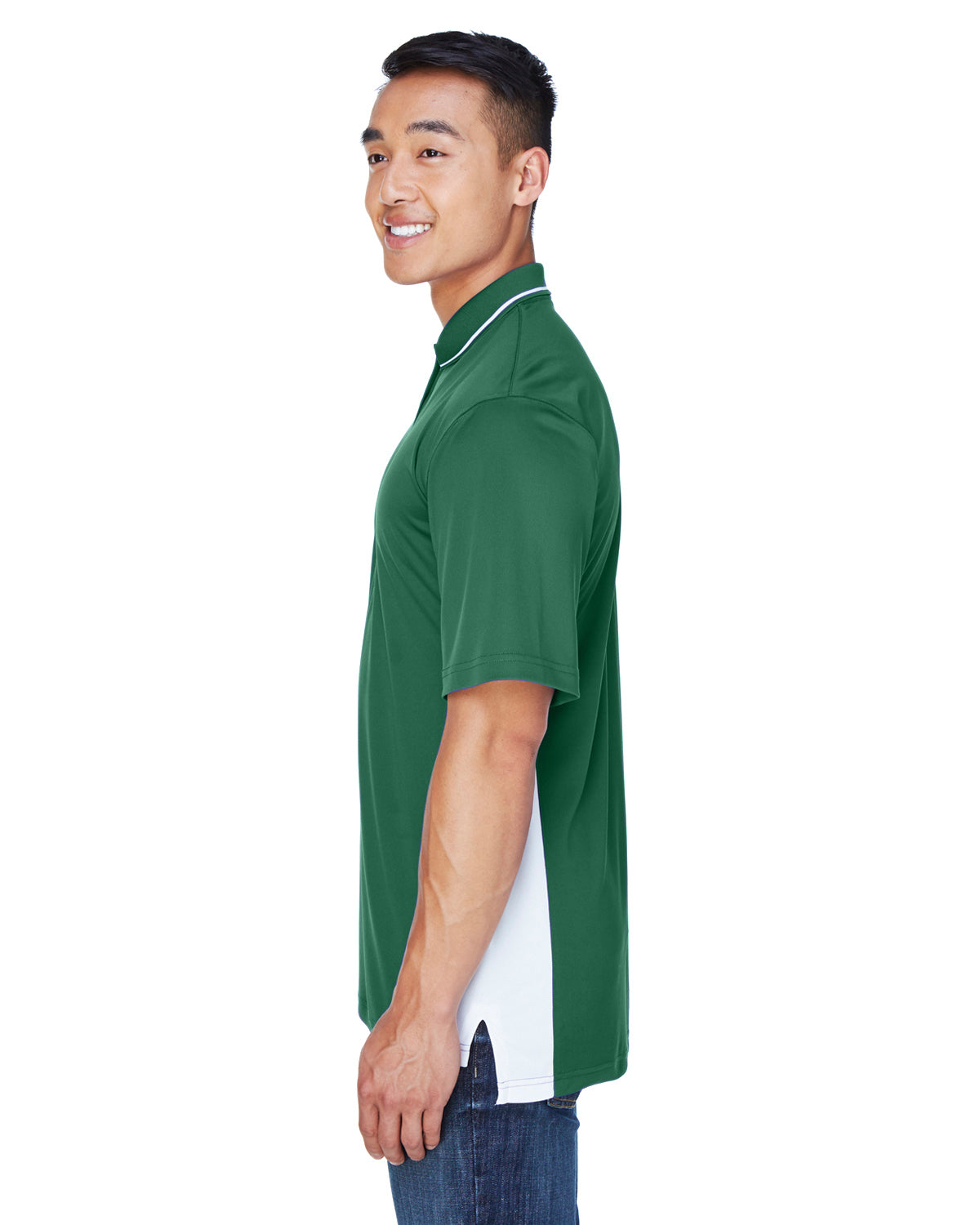 Men's Cool & Dry Sport Two-Tone Polo - Forest Green / White