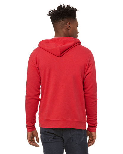 Unisex Poly-Cotton Sponge Fleece Full-Zip Hoodie - Heather Red