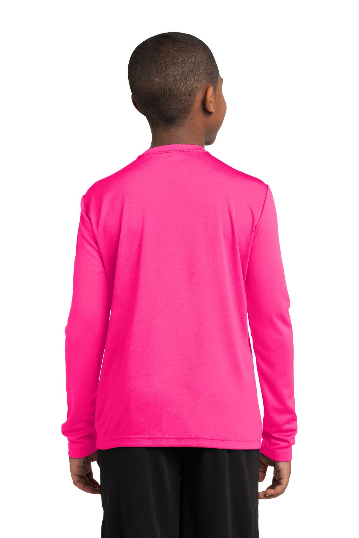 Youth Long Sleeve PosiCharge Competitor Tee - Neon Pink