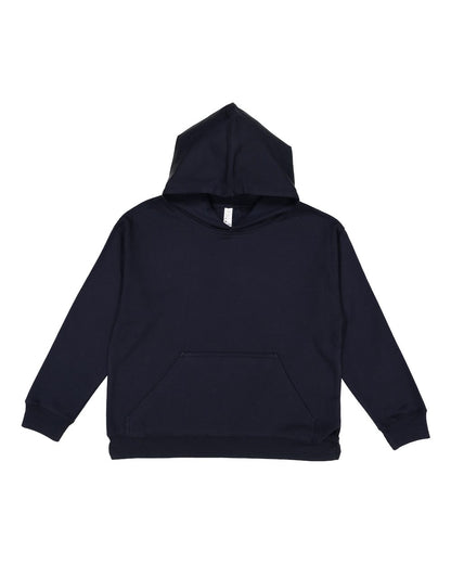 Youth Fleece Hooded Pullover Sweatshirt With Pouch Pocket - Navy