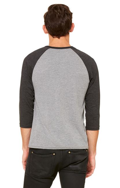 Unisex 3/4-Sleeve Baseball T-Shirt - Gray / Charcoal Triblend