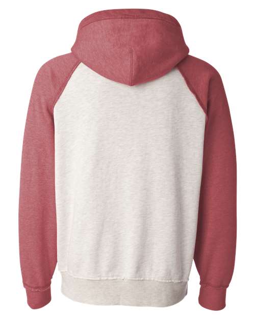 J. America 8885 Oatmeal Heather/ Simply Red Heather — back