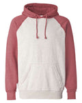 J. America 8885 Oatmeal Heather/ Simply Red Heather — front