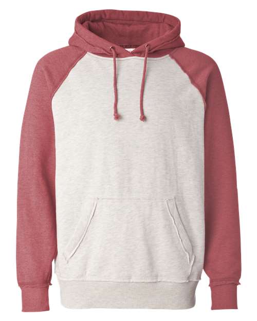 J. America 8885 Oatmeal Heather/ Simply Red Heather — front