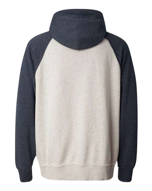 J. America 8885 Oatmeal Heather/ Vintage Navy Heather — back