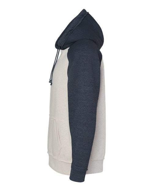 J. America 8885 Oatmeal Heather/ Vintage Navy Heather — direct side